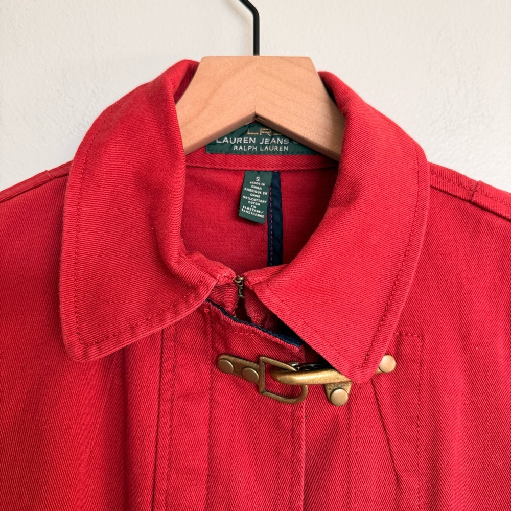 Ralph Lauren Vintage LRL Lauren Jean Co Red Toggle Fireman Jacket - Picture 2 of 7